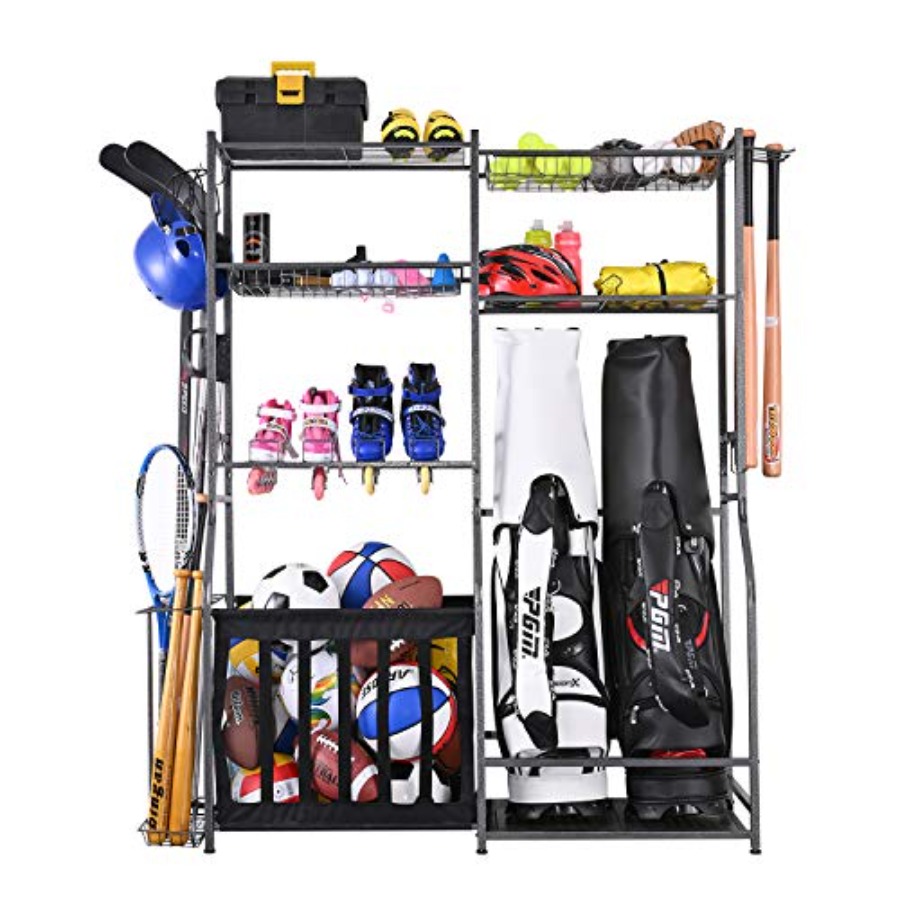 Golf Equipment Organizer For Garage - Garage Sports Equipment Storage Rack for