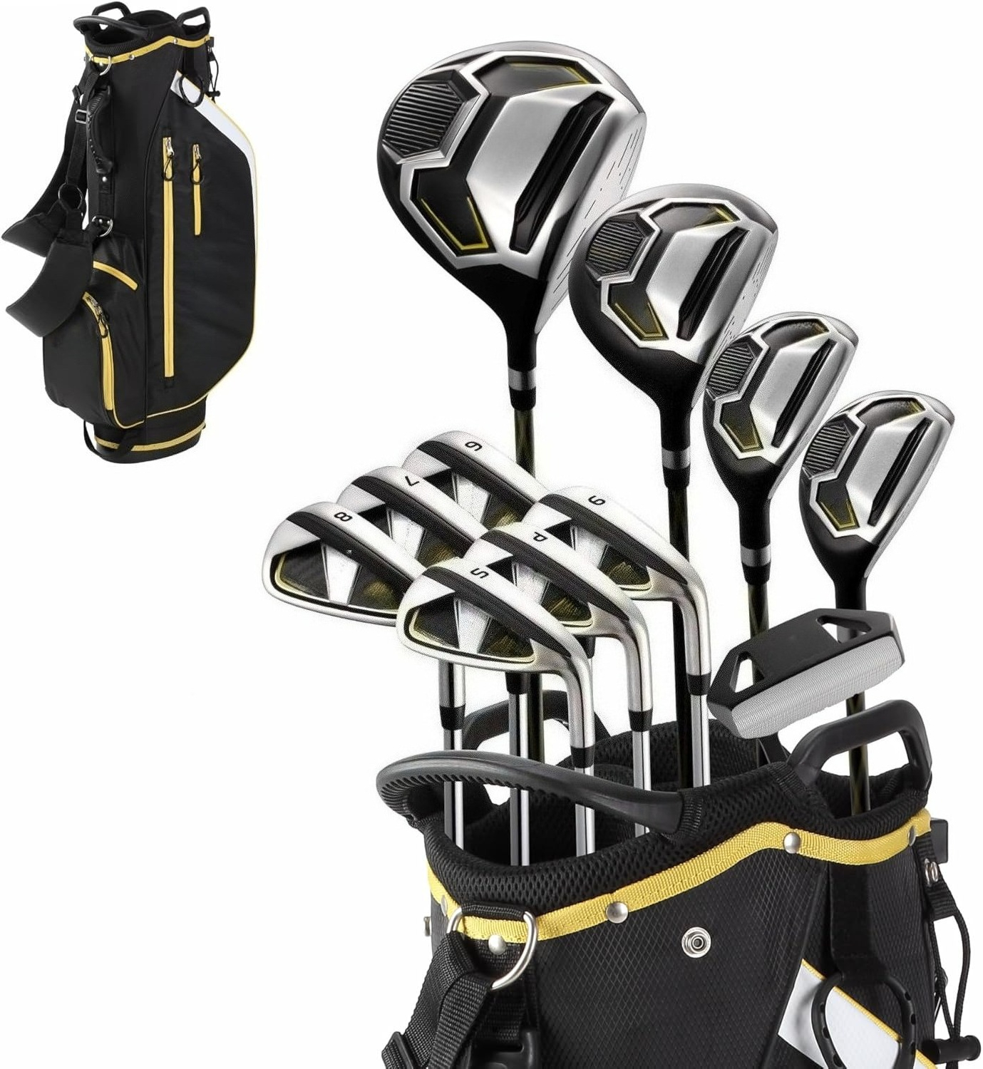 Golf Scorecard Holder - Men’s 17-Piece Golf Set – Driver,