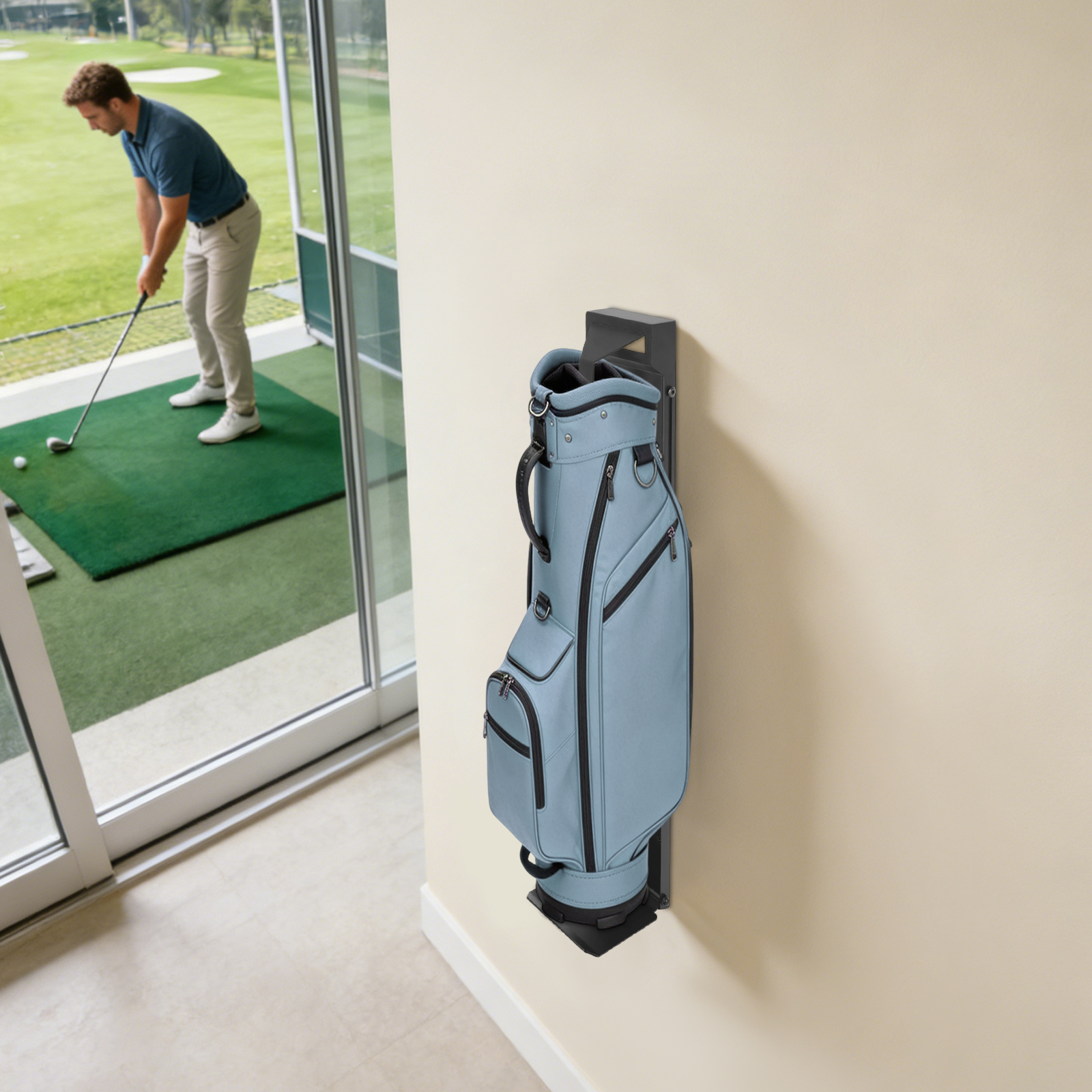 Golf Equipment Organizer For Garage - Wall Mount Golf Bag Holder Sturdy