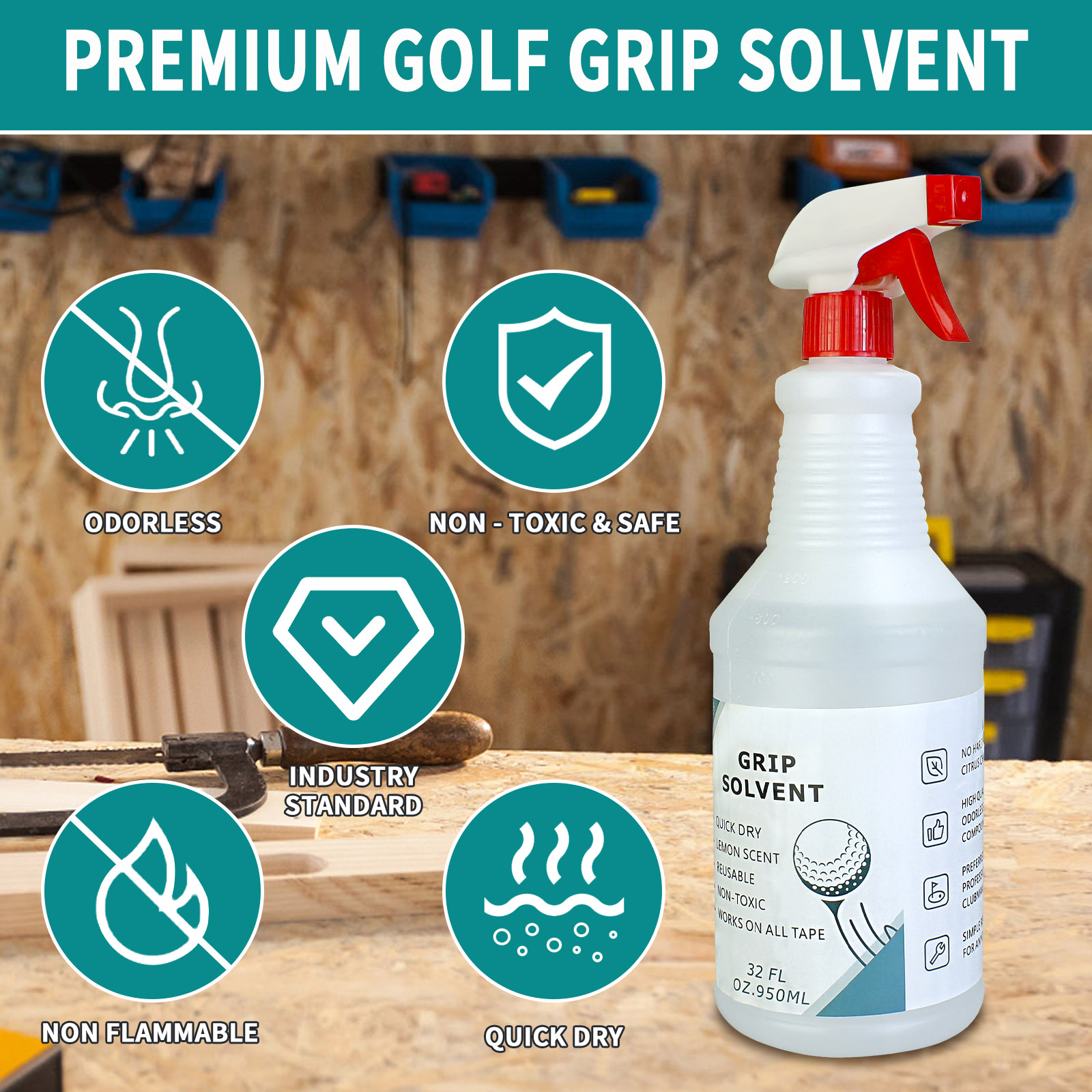 Grip Regrip Tape - Golf Grip Solvent 32 OZ for