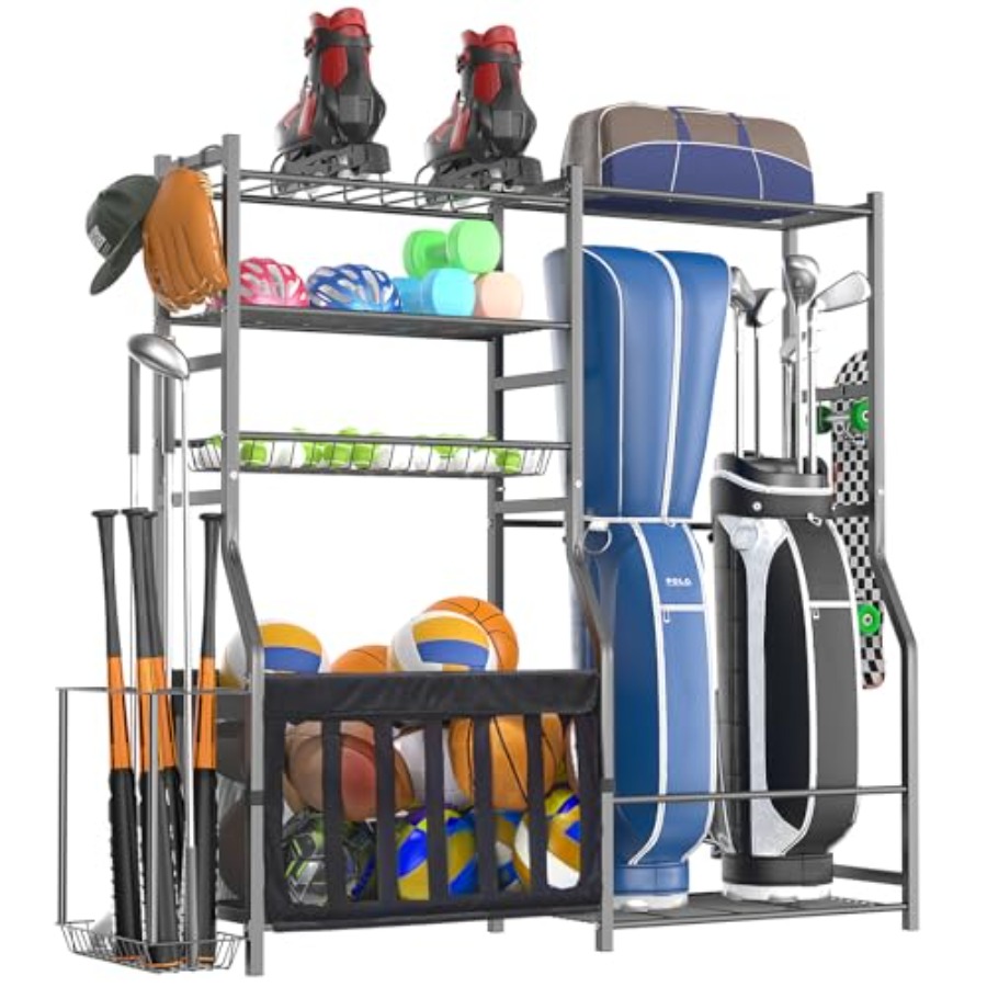 Golf Equipment - Heavy Duty Garage Sports Equipment Organizer,