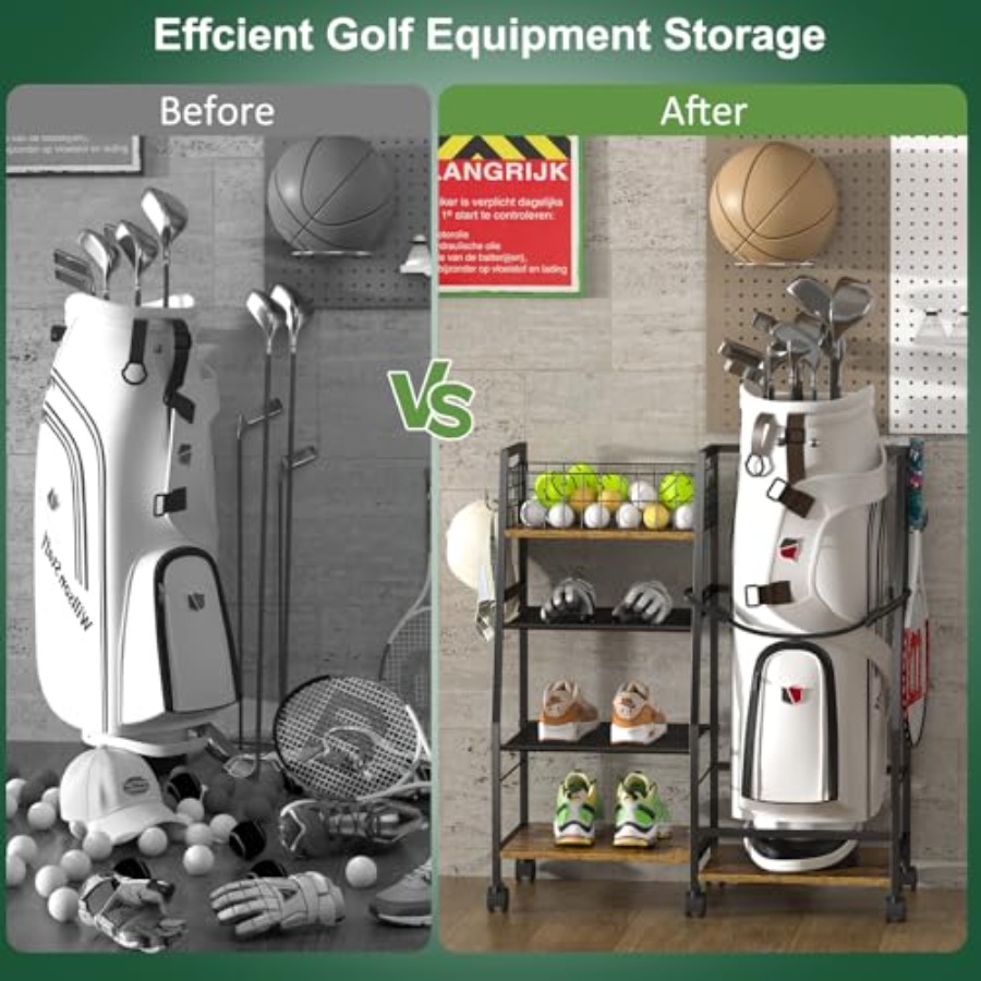 Golf Bag Garage Storage Rack w – обзор и цена Golf Equipment Organizer For Garage