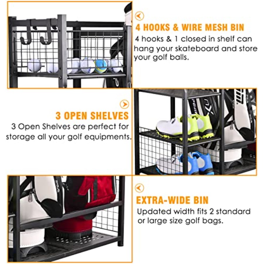 Golf Bag Garage Storage Organi – обзор и цена Golf Equipment Organizer For Garage