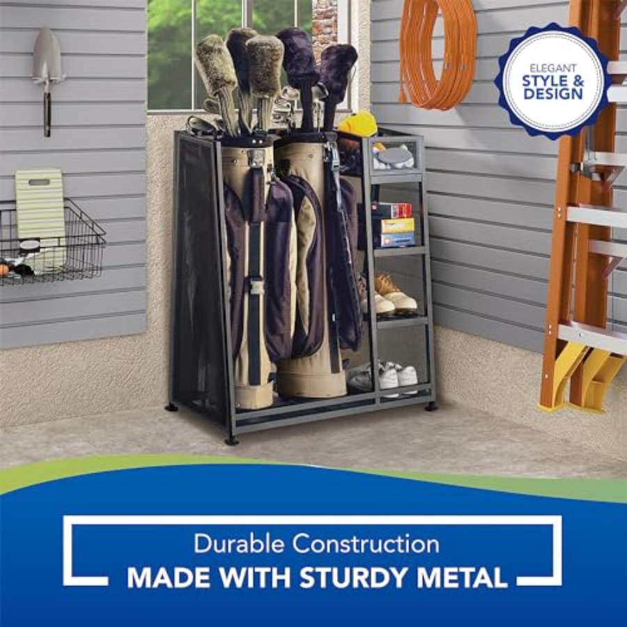 Heavy-duty metal golf bag and  – обзор и цена Golf Equipment Organizer For Garage