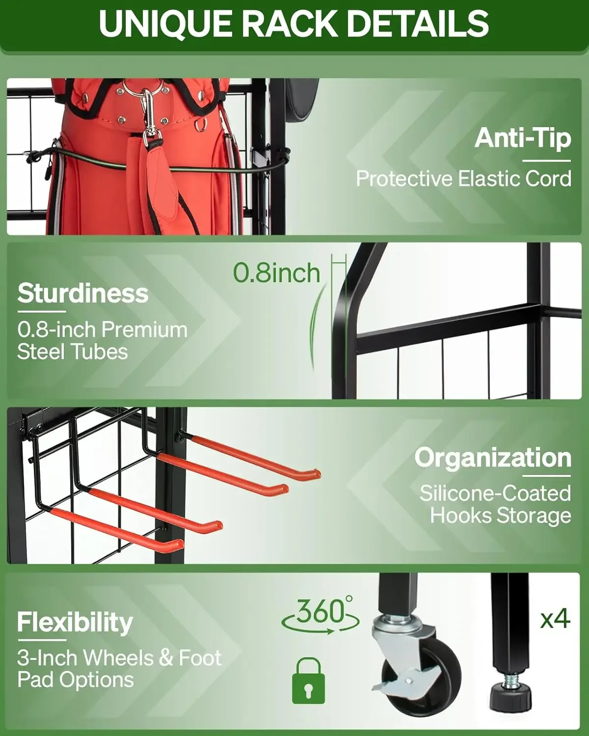 Golf Bag Storage Garage Organi – обзор и цена Golf Equipment Organizer For Garage