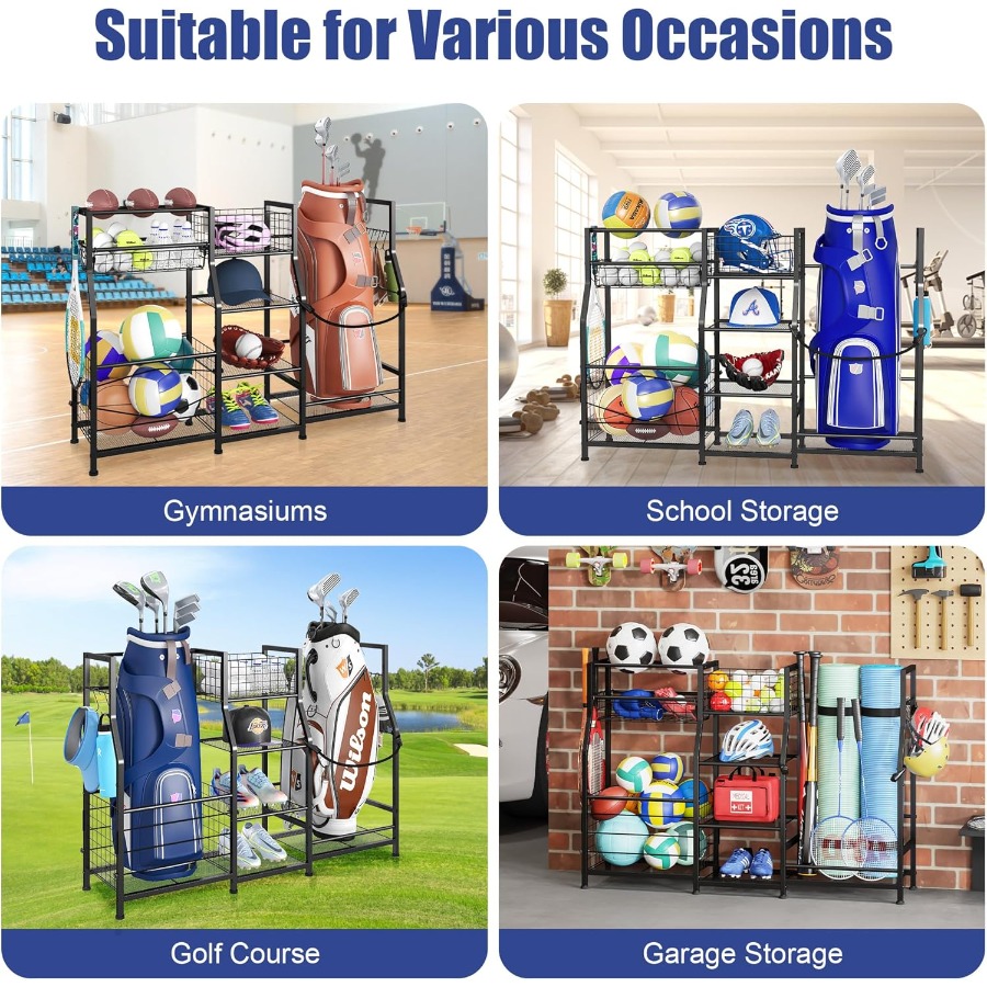 Golf Bag Stand Garage Storage  – обзор и цена Golf Equipment Organizer For Garage
