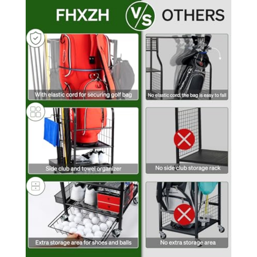 Golf Bags Storage Garage Organ – обзор и цена Golf Equipment Organizer For Garage