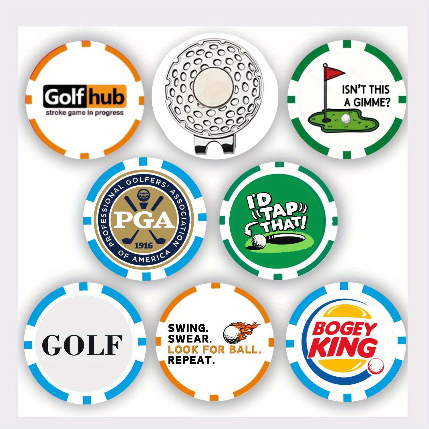 7 Pcs PGA Golf Ball Markers wi – обзор и цена Ball Marker Set