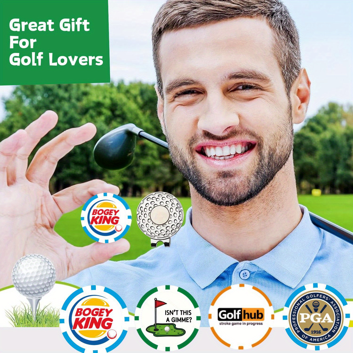 7 Pcs PGA Golf Ball Markers wi – обзор и цена Ball Marker Set