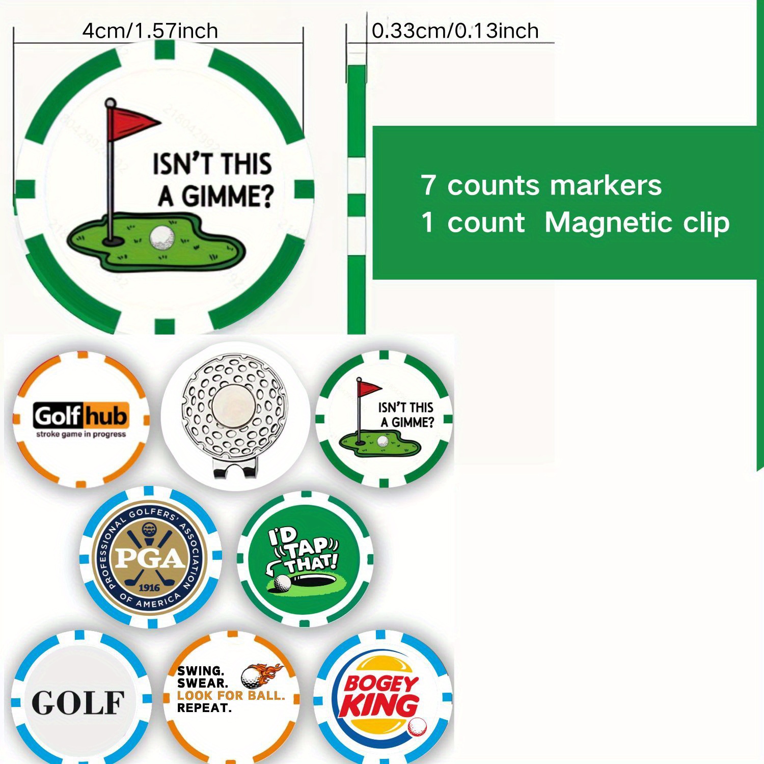 7 Pcs PGA Golf Ball Markers wi – обзор и цена Ball Marker Set
