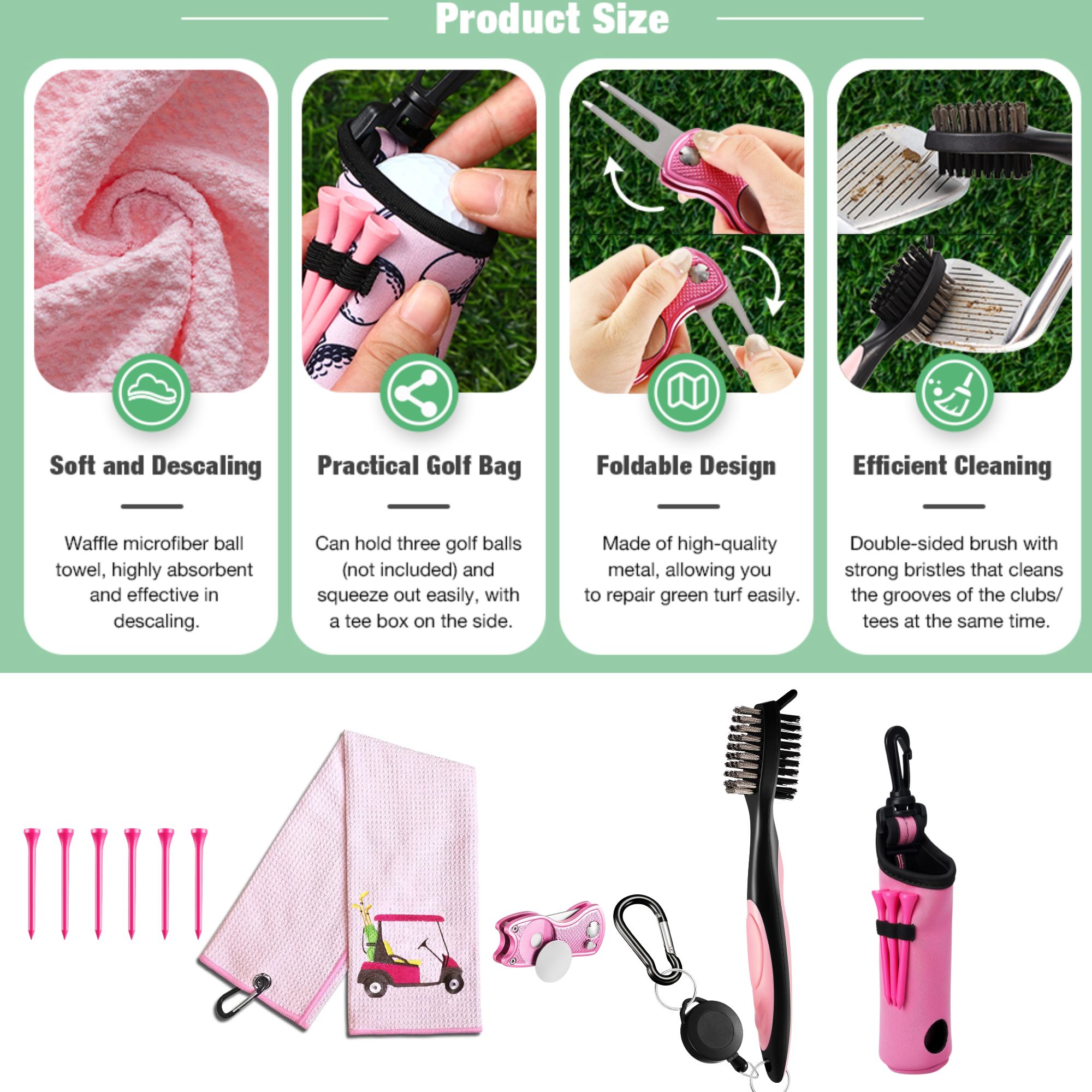 10 Pcs Golf Accessories Kit, I – обзор и цена Golf Towel Waffle