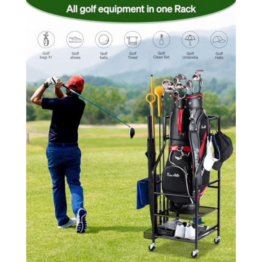 Golf Bags Storage Garage Organ – обзор и цена Golf Equipment Organizer For Garage