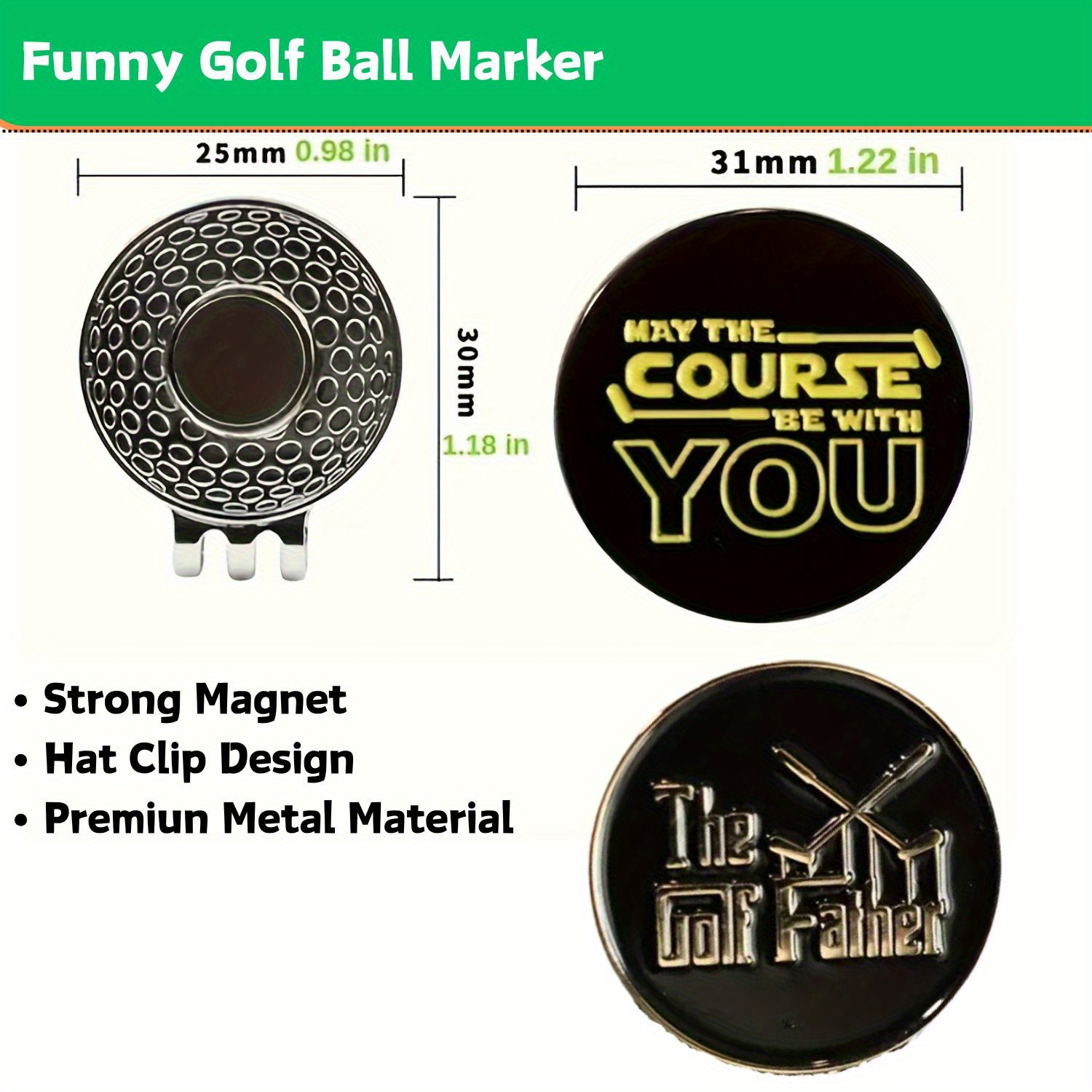 2 pack Golf Ball Marker with M – обзор и цена Ball Marker Set