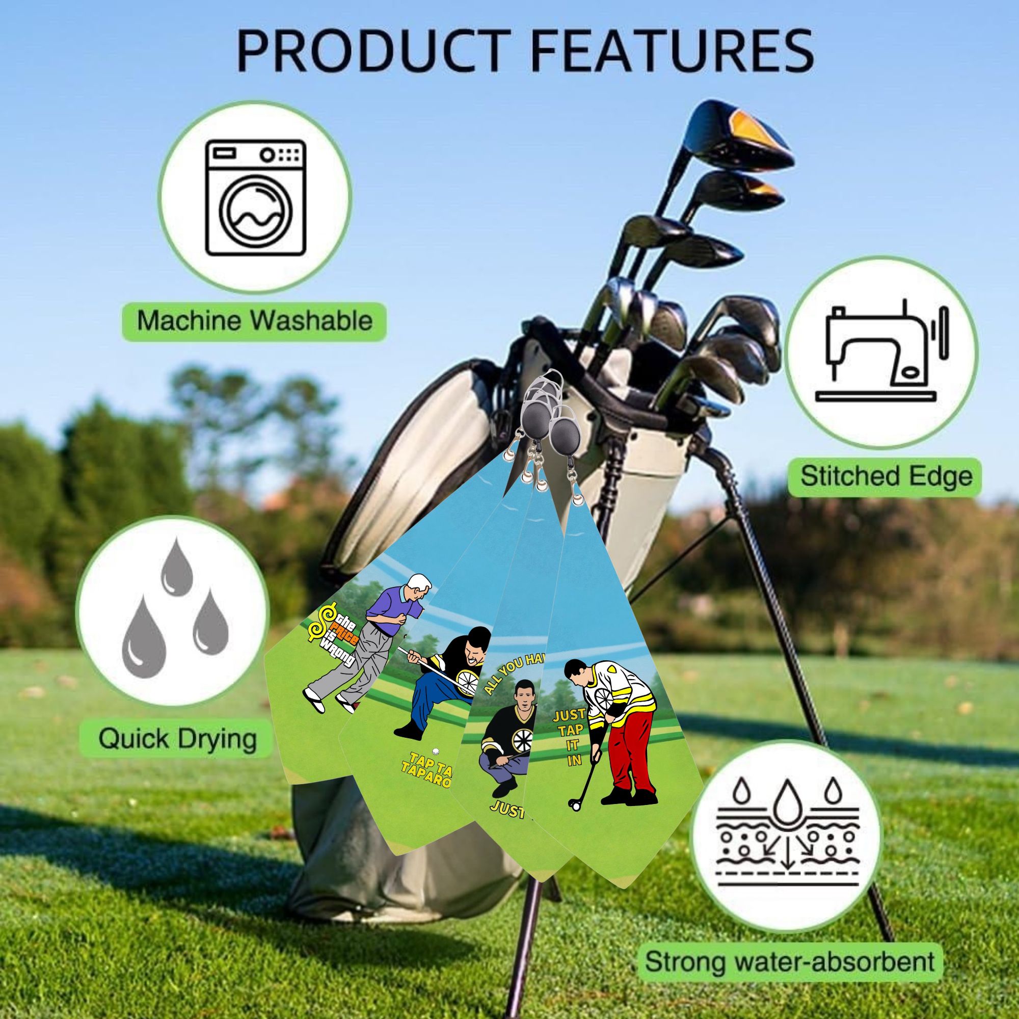 4 pcs New Style Premium Golf T – обзор и цена Golf Towel Waffle