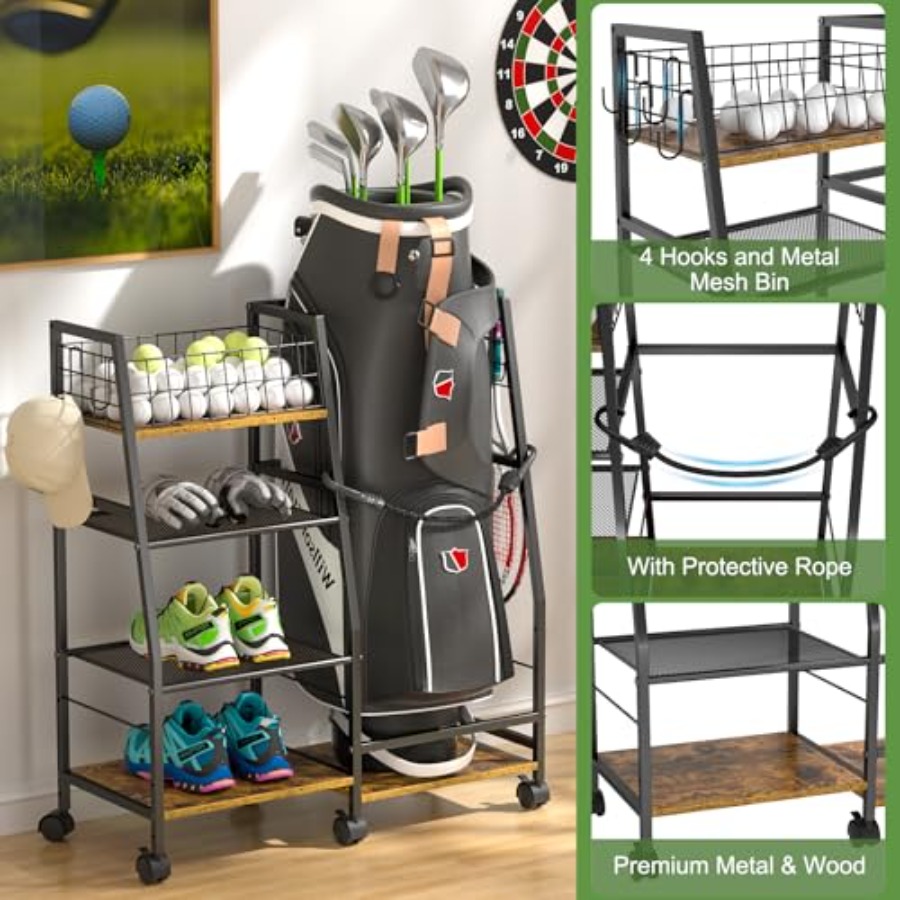 Golf Bag Garage Storage Rack w – обзор и цена Golf Equipment Organizer For Garage