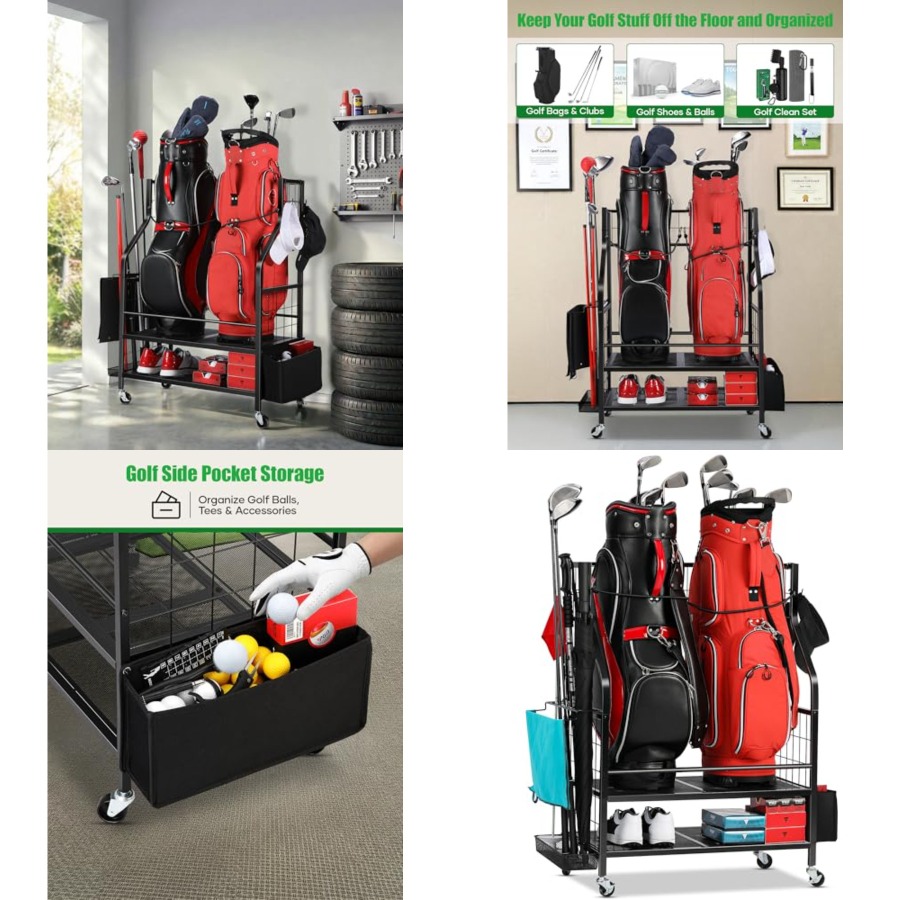 Golf Bag Storage Garage Organi – обзор и цена Golf Equipment Organizer For Garage