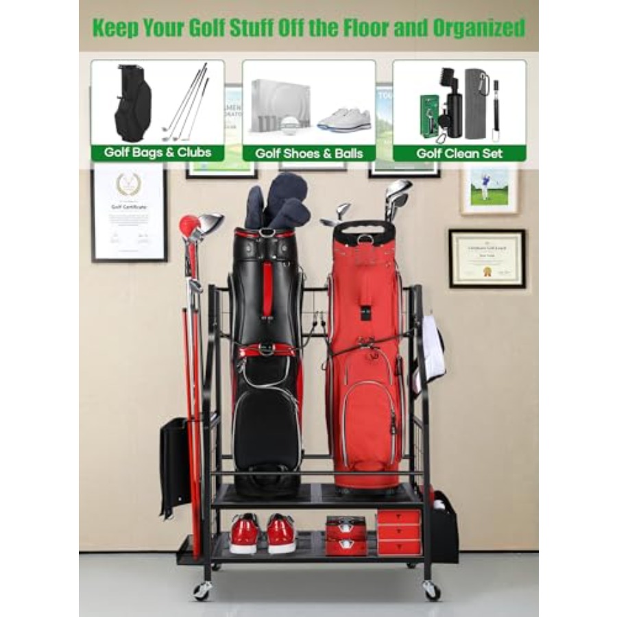 Golf Bag Storage Garage Organi – обзор и цена Golf Equipment Organizer For Garage