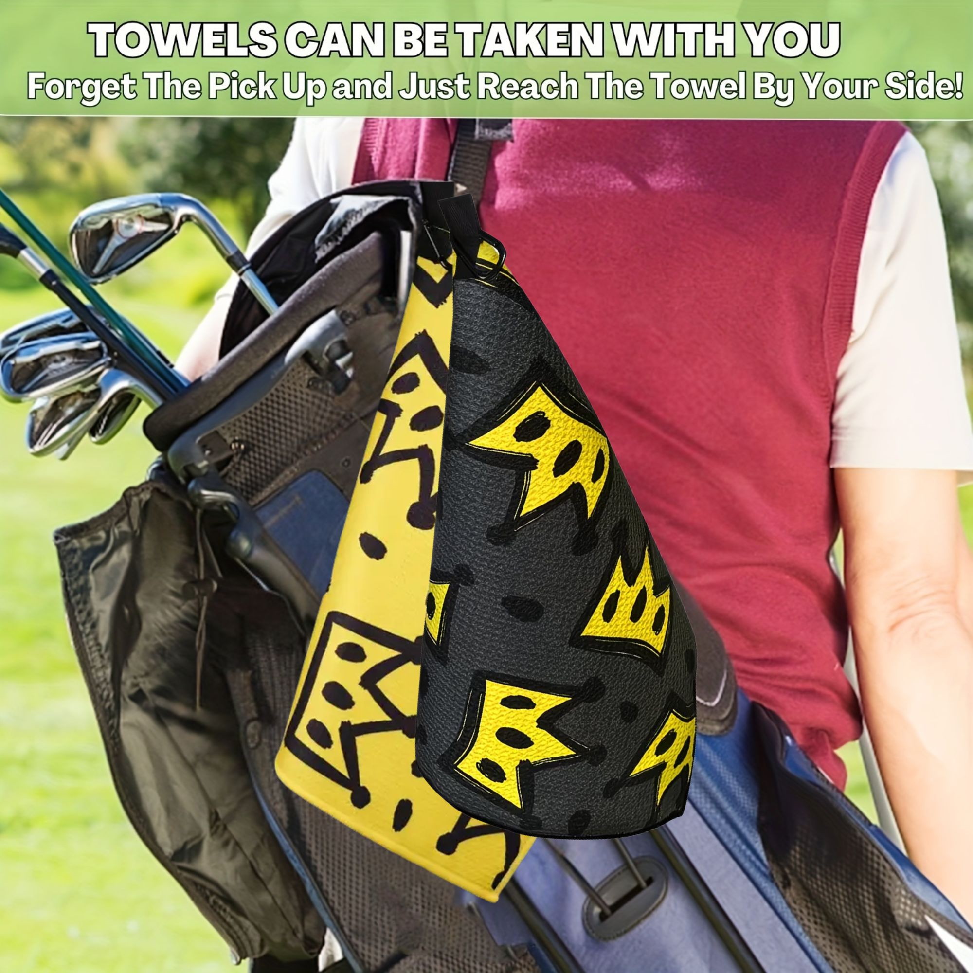 2pcs King Crown Large Golf Tow – обзор и цена Golf Towel Waffle