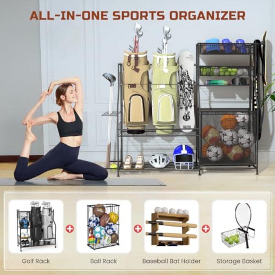 Garage Sports Equipment Organi – обзор и цена Golf Equipment Organizer For Garage