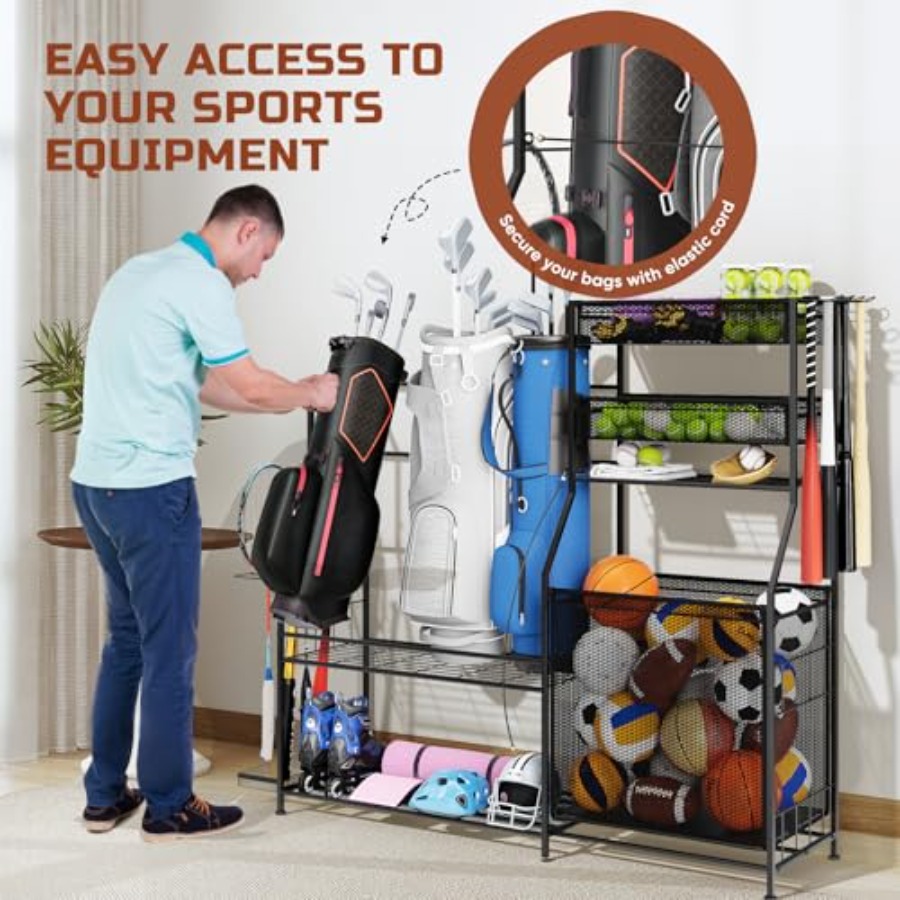 Garage Sports Equipment Organi – обзор и цена Golf Equipment Organizer For Garage