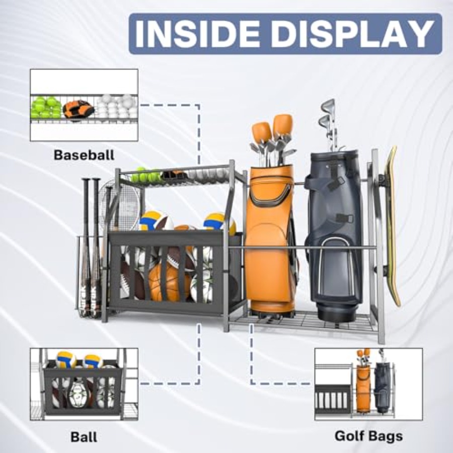 Garage Sports Equipment Organi – обзор и цена Golf Equipment Organizer For Garage