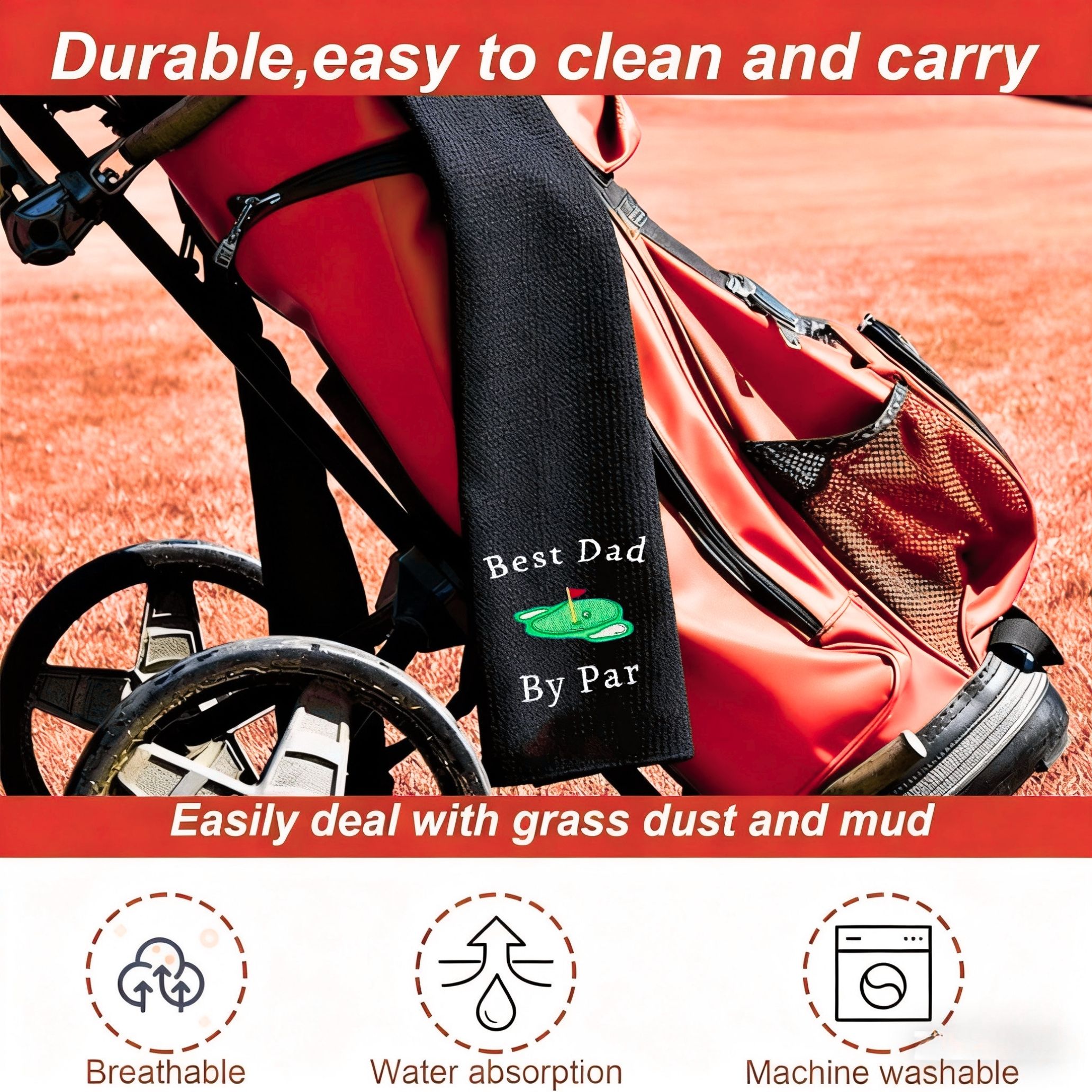 Best Dad Microfiber Premium Go – обзор и цена Golf Towel Waffle