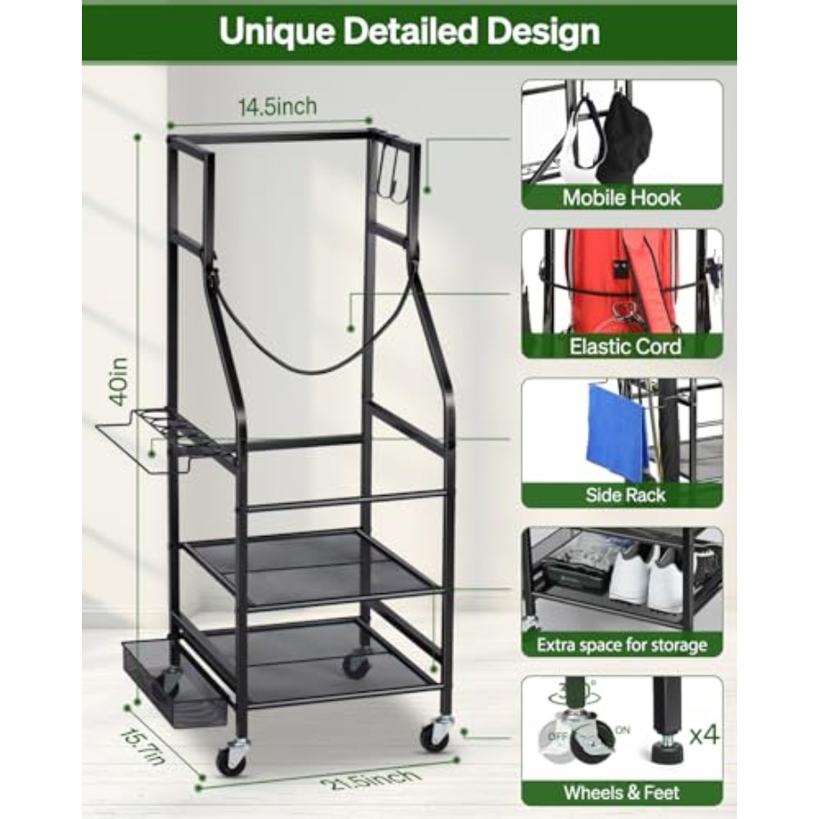 Golf Bags Storage Garage Organ – обзор и цена Golf Equipment Organizer For Garage